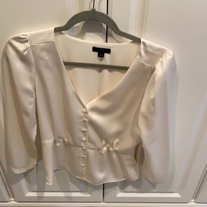 JCrew zip up white top